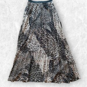 Wallpapher Black and Brown Women's Maxi Skirt Sz Sm